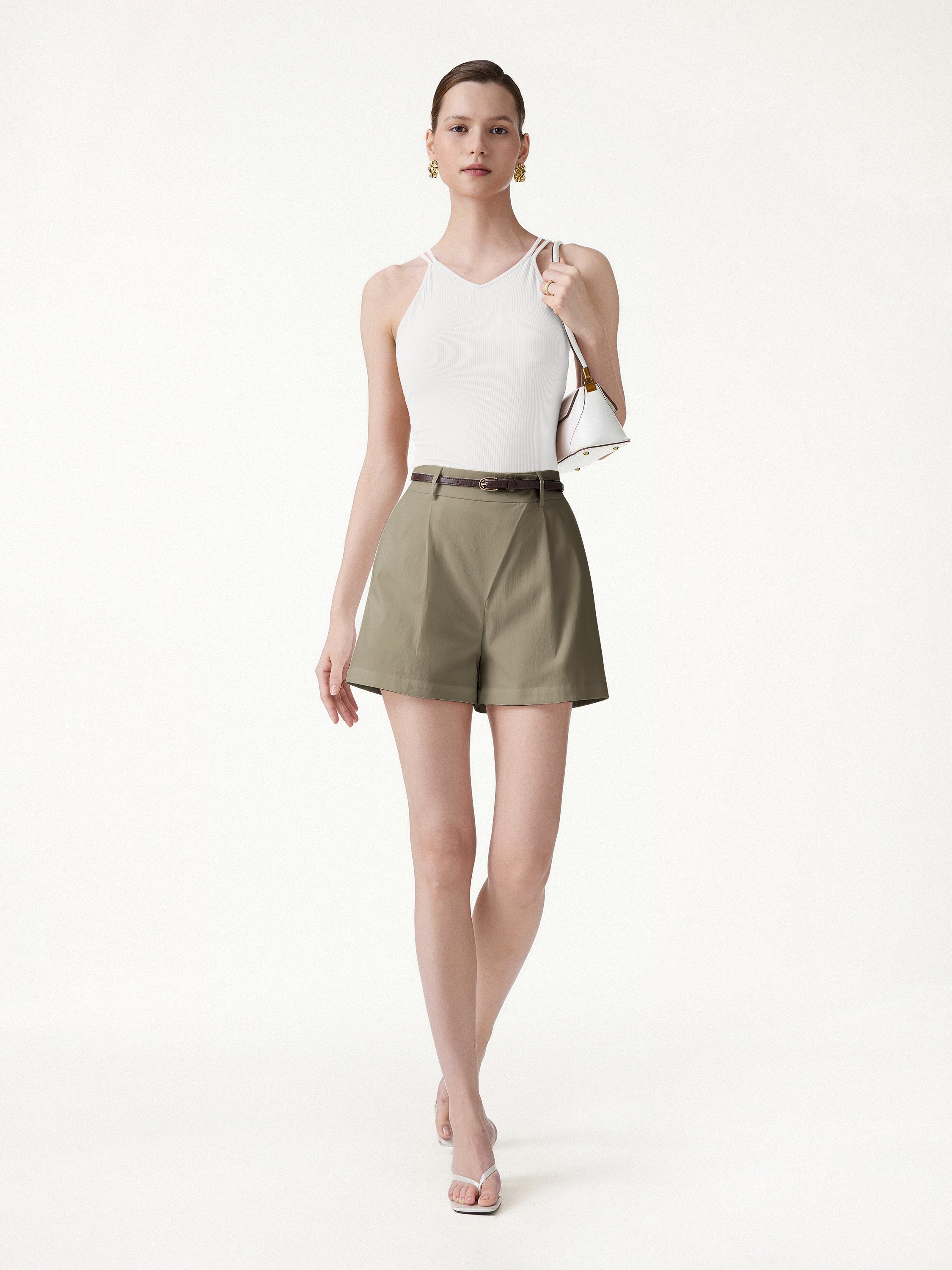 Not-See-Thru Linen-Like A-Line Shorts