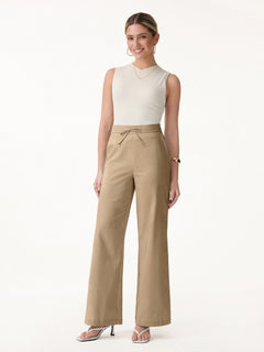 Drawstring Wide Leg Pant with Pockets