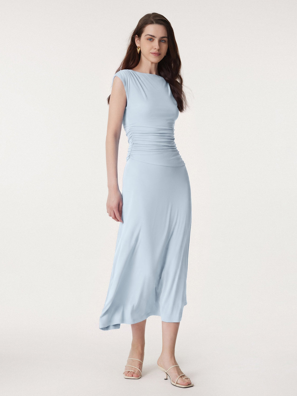 Breezy Cooling Side Ruched Maxi Dress