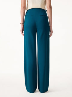 4-Way Stretch Drapey High Rise Wide Leg Ankled Pant