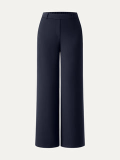 Ponte Mid-Rise Wide-Leg Pants with Pockets