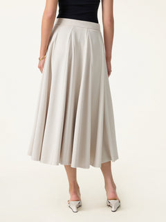 Lyocell Blend Volume Skirt with Pockets