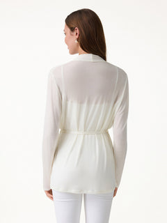 Airy Soft Open Front Cardigan with Tie