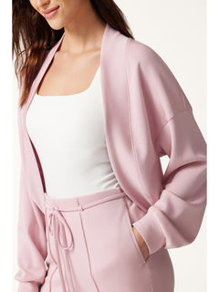 2Pcs Set Long Sleeve Drop-Shoulder Cardigan & High-Rise Flare Pants with Pockets