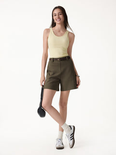 Air Cotton Mid-Rise Travel Shorts with Pockets