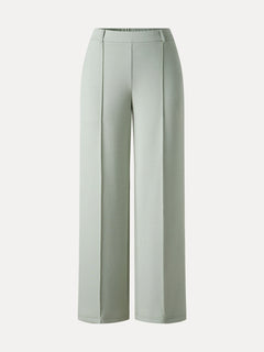 Lyocell Spacer Knit Cropped Straight-Leg Pants with Pockets