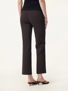 Wrinkle-Resistant High Rise Cropped Flare Leg Travel Pant