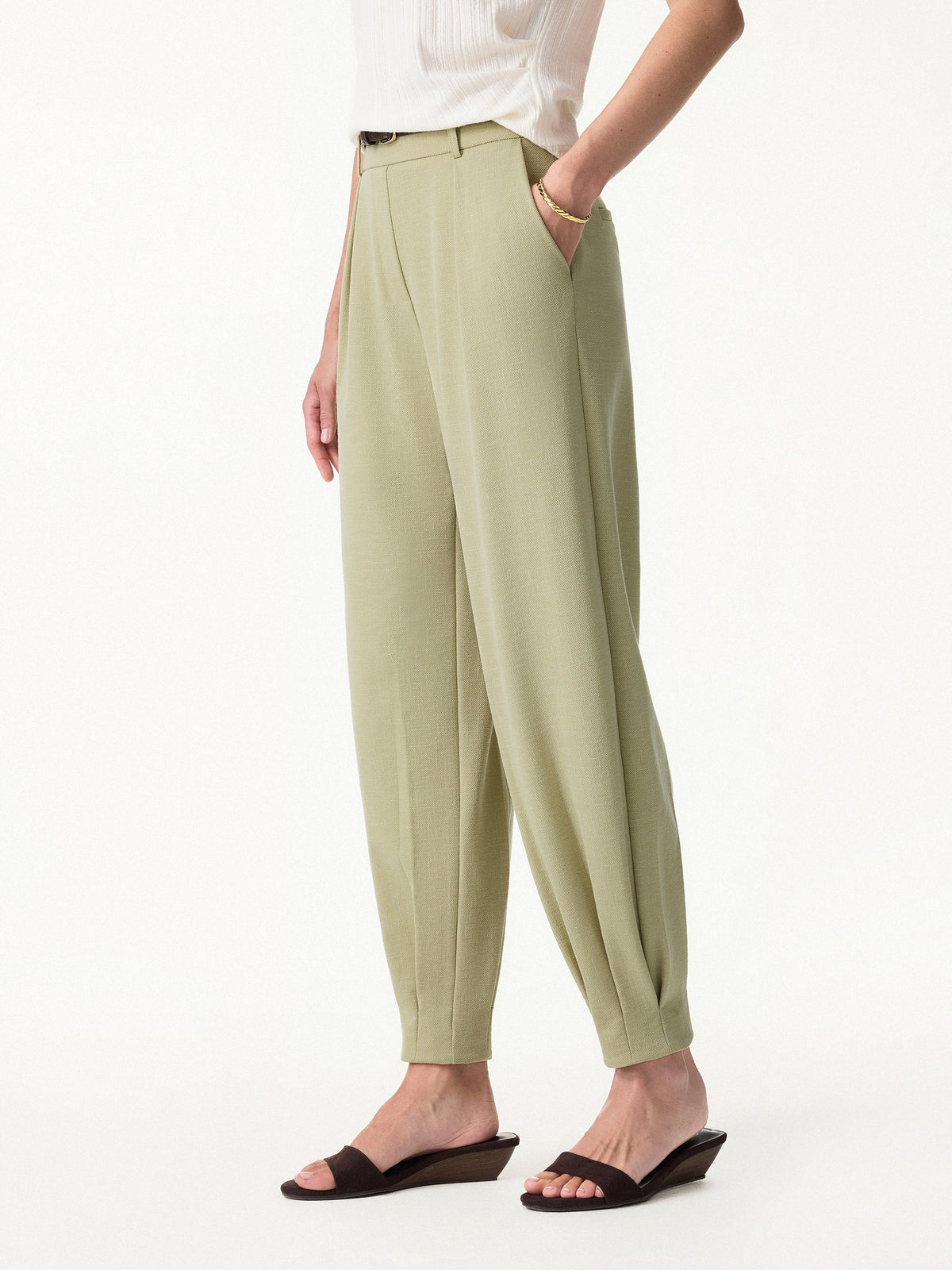 Stretch Linen-Like Wrinkle-Resistant Pants