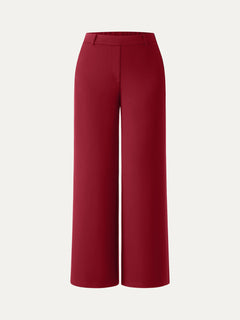 Ponte Mid-Rise Wide-Leg Pants with Pockets