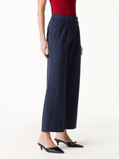 Ponte Low-Rise Straight Leg Ankled Pants with Pockets