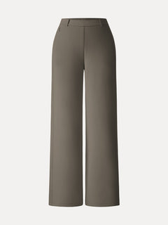 Stretch Cotton Blend Slimming High Rise Wide Leg Pants