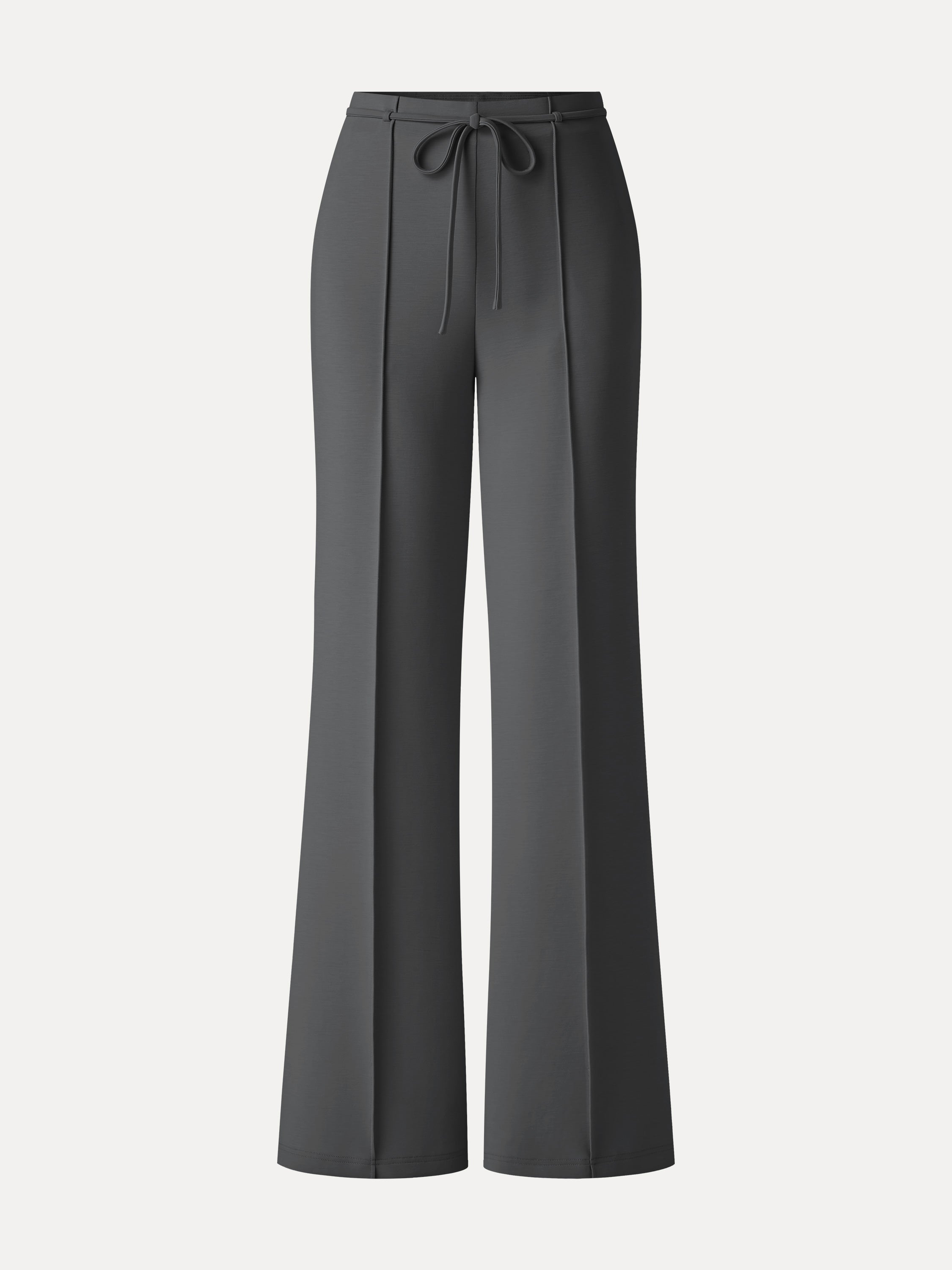 Lyocell Spacer Knit High-Rise Flare Pants with Pockets