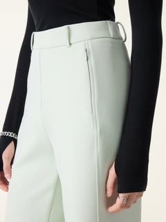 Stretch Cotton Blend Slimming High Rise Wide Leg Pants