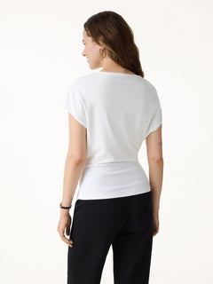 2Pcs Set Round Neck Tucked Top & Wide Leg The Success Pants