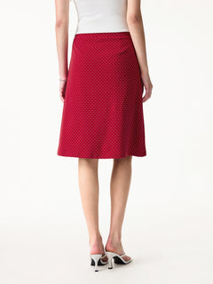 Stretch Cotton Polka Dot A-Line Flare Skirt Limited Edition