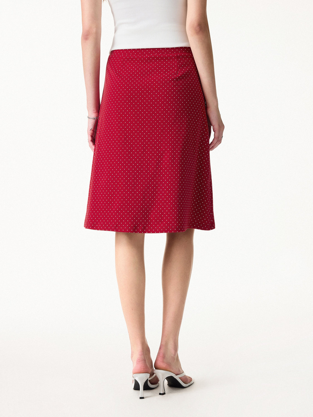 Stretch Cotton Polka Dot A-Line Flare Skirt Limited Edition