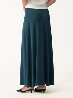 2Pcs Set Surplice Long Sleeve Top & A-Line Midi Skirt