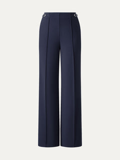 4-Way Stretch Drapey High Rise Wide Leg Ankled Pant