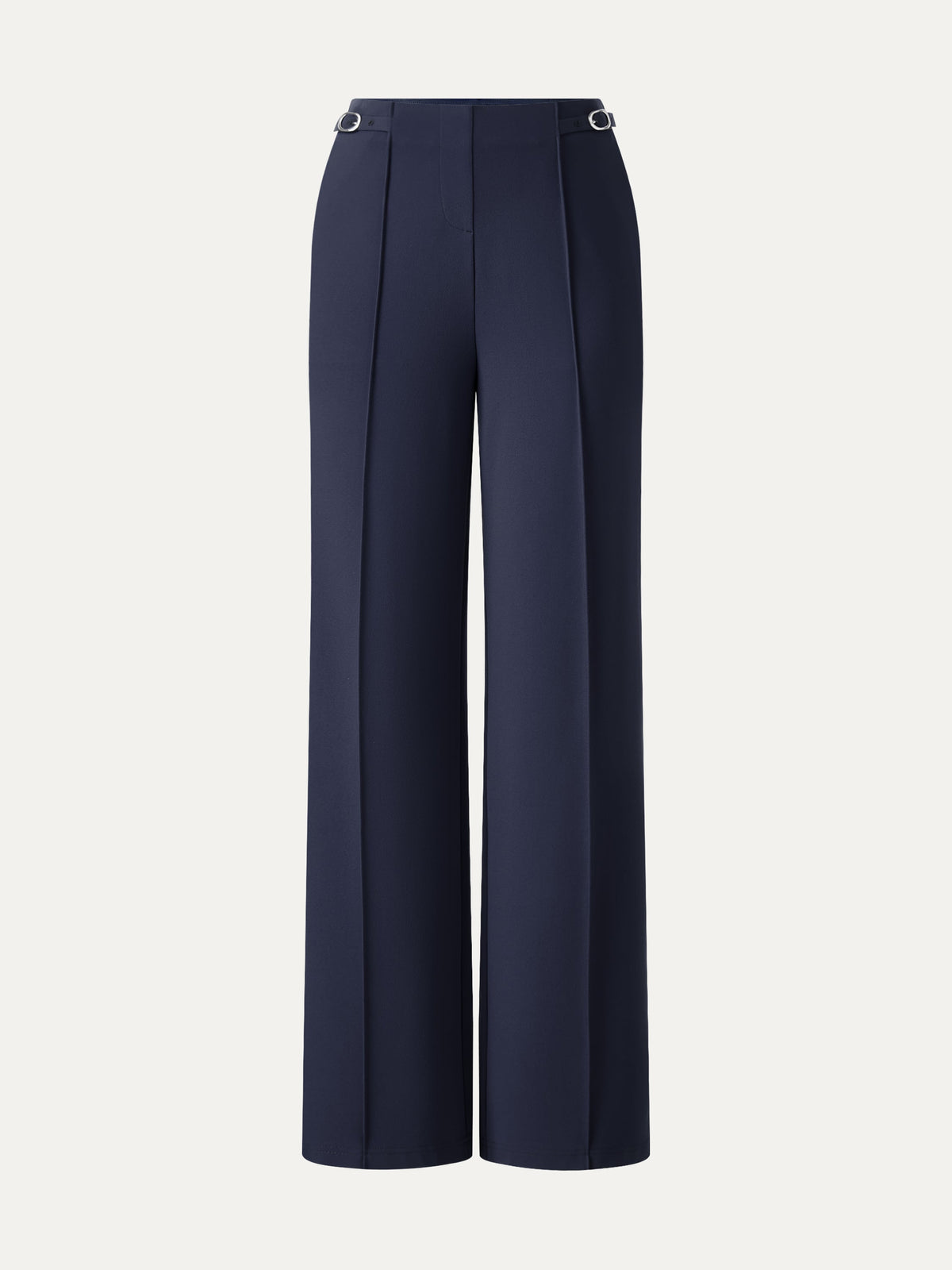 4-Way Stretch Drapey High Rise Wide Leg Ankled Pant
