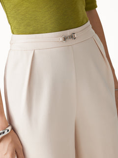 Ponte High-Rise Wide-Leg Pants with Pockets