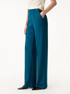 4-Way Stretch Drapey High Rise Wide Leg Ankled Pant