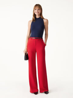 TravelEase Lyocell Spacer High-Rise Wide Leg Pants with Pockets