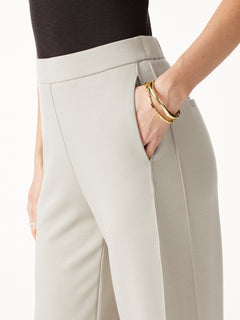 Modal Spacer Knit High-Rise Wide-Leg Pants with Pockets