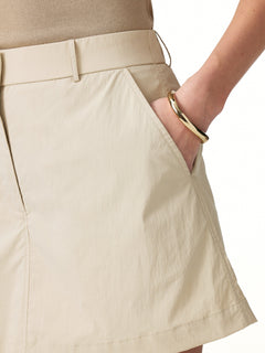 2Pcs Set Trench Jacket with Pockets & Water-Repellent High-Rise Skort