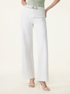 2Pcs Set Halter Neck Bra Top & Wide Leg Pants with Pockets