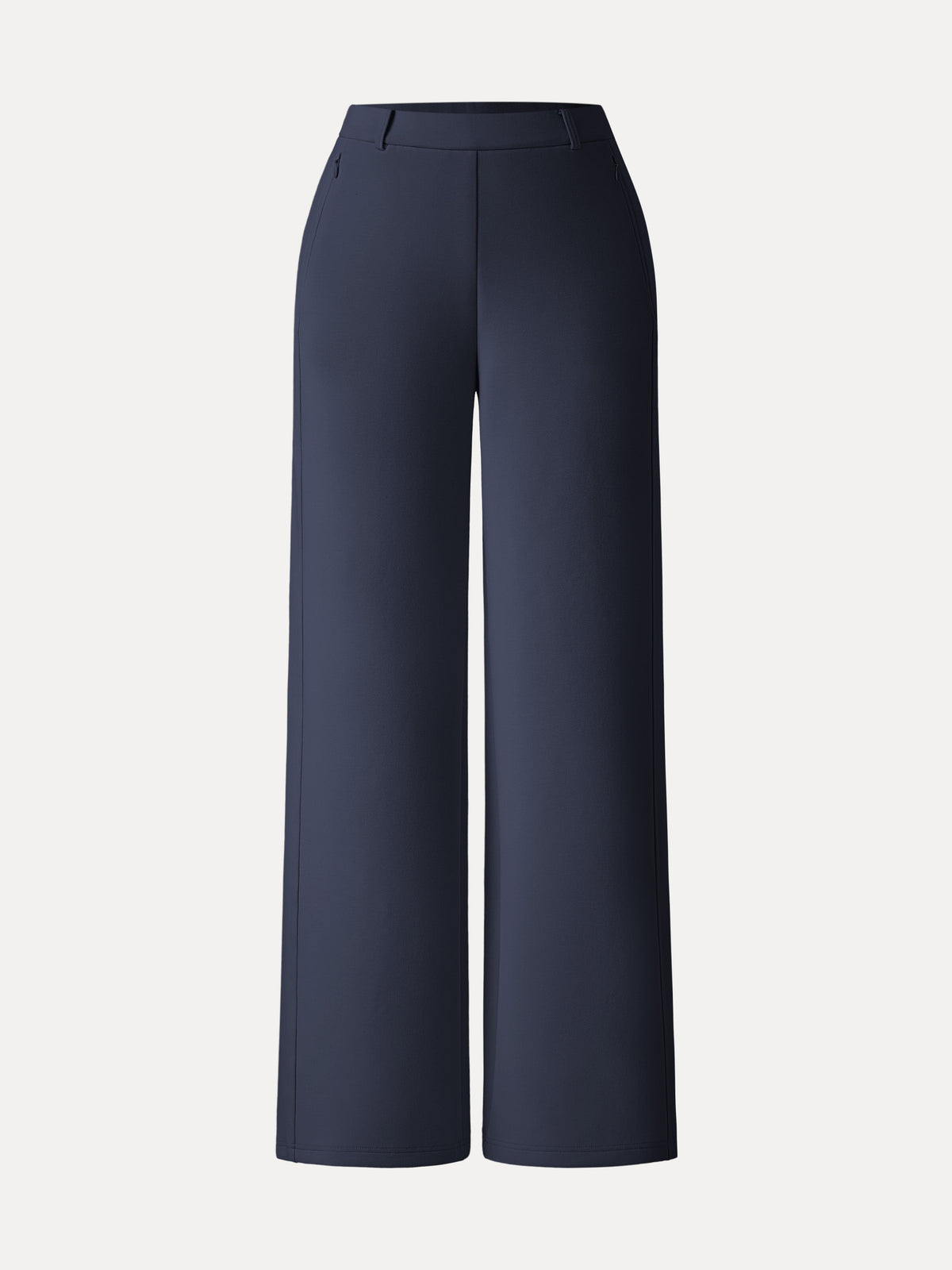 Stretch Cotton Blend Slimming High Rise Wide Leg Pants