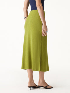 Eco-Mousse® Side-Slit A-Line Midi Skirt