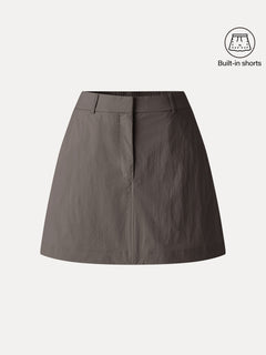 Lightweight Water-Repellent High-Rise Fly-Front Skort