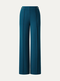 4-Way Stretch Drapey High Rise Wide Leg Ankled Pant