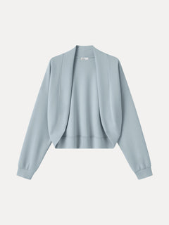Lyocell Spacer Knit Long Sleeve Drop-Shoulder Shrug Cardigan