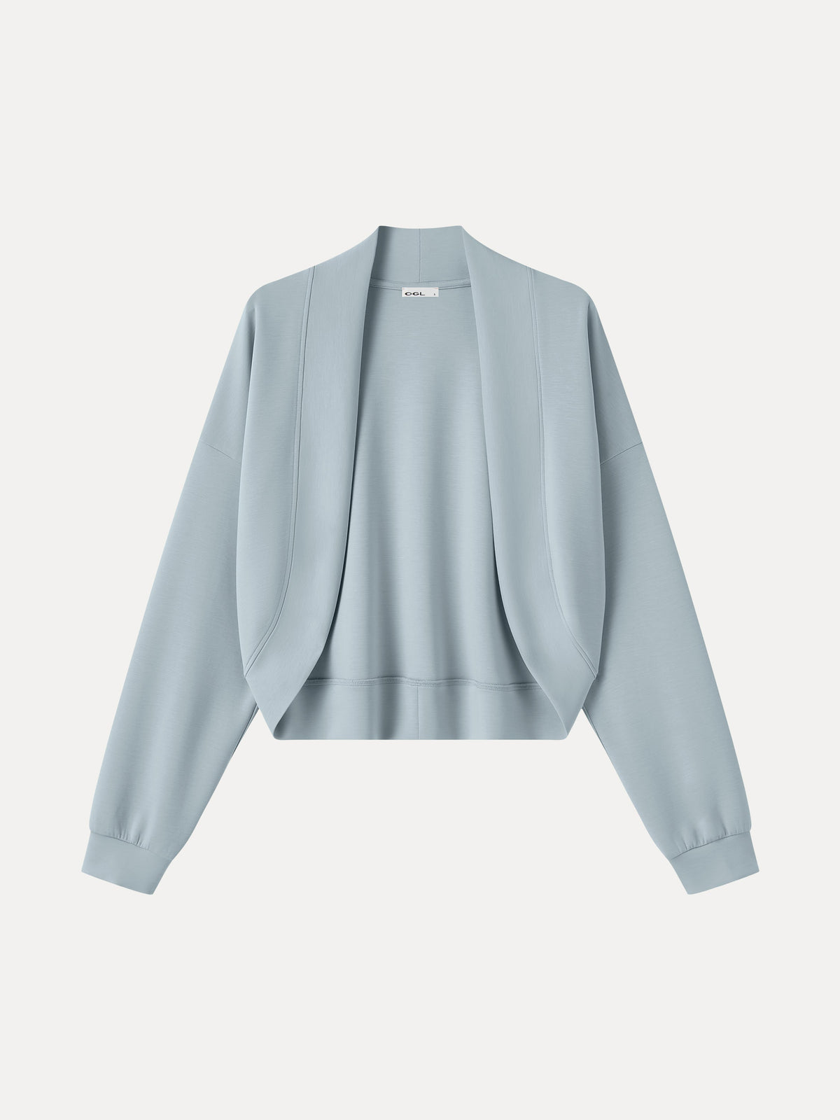 Lyocell Spacer Knit Long Sleeve Drop-Shoulder Shrug Cardigan