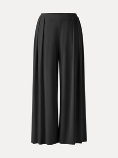 Sandwashed Mid Rise Pleated Wide Leg Palazzo Pant with Pockets