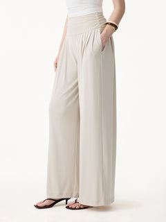 Sandwashed Super Flowy Tucked Palazzo Pant with Pockets