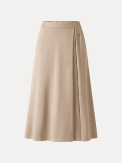Ponte Mid-Rise Tucked A-Line Midi Skirt with Pockets