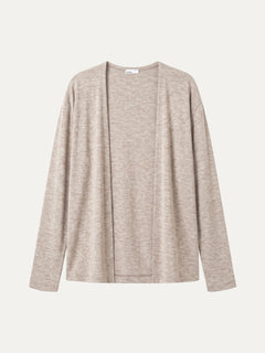Premium Lyocell-Wool Open-Front Long Sleeve Cardigan