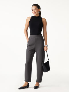 TravelEase High-Rise Ankled Barrel Pants with Pockets