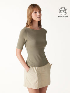 Eco-Mousse® Elbow Sleeve Bra Top