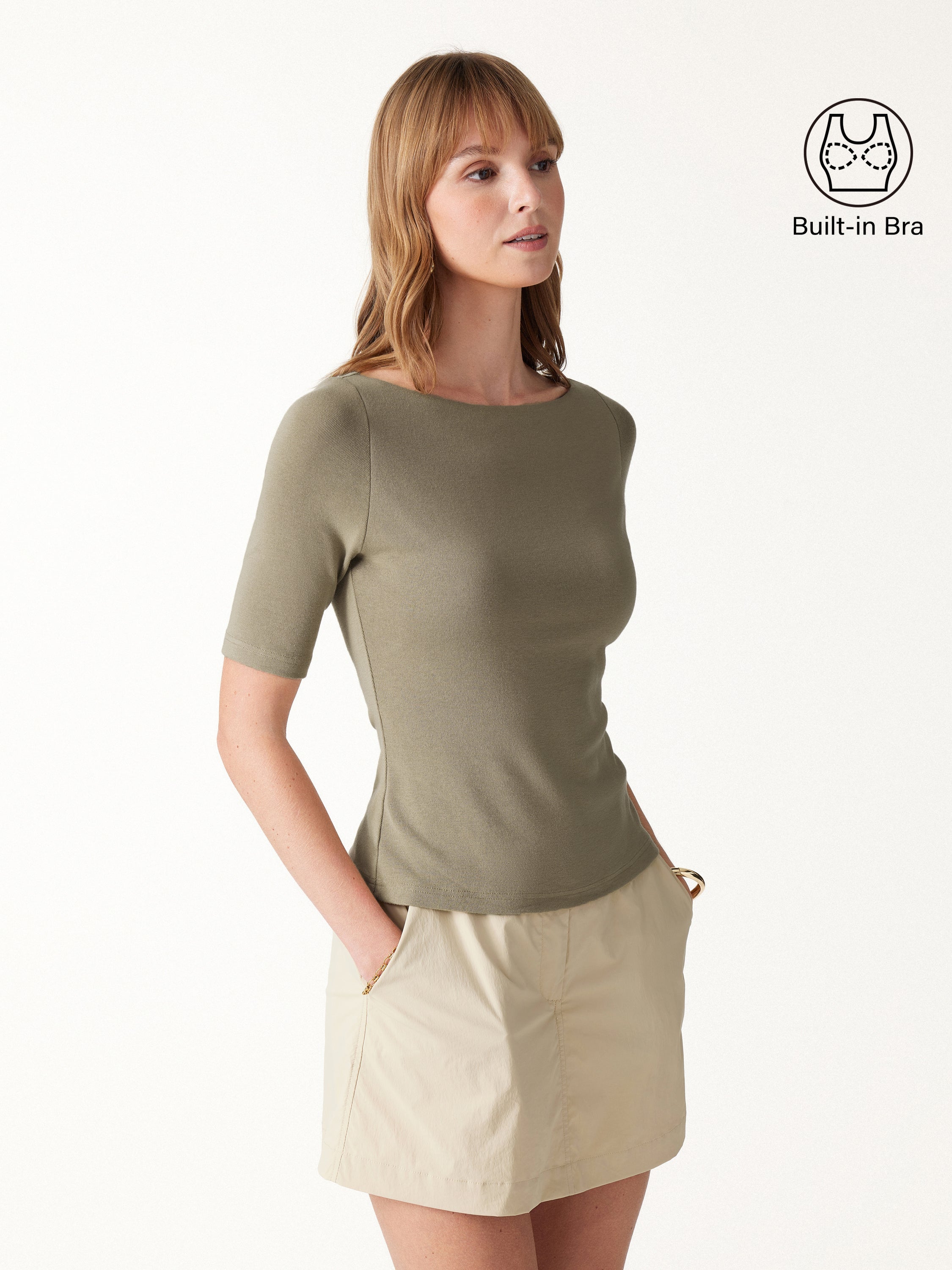 Eco-Mousse® Elbow Sleeve Bra Top