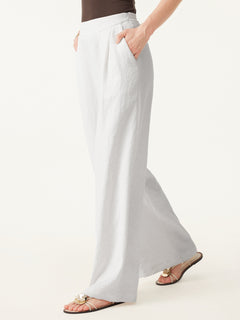 Breezy Linen-Like Mid Rise Wide Leg Pant with Pockets