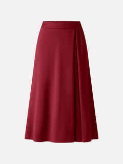 Ponte Mid-Rise Tucked A-Line Midi Skirt with Pockets
