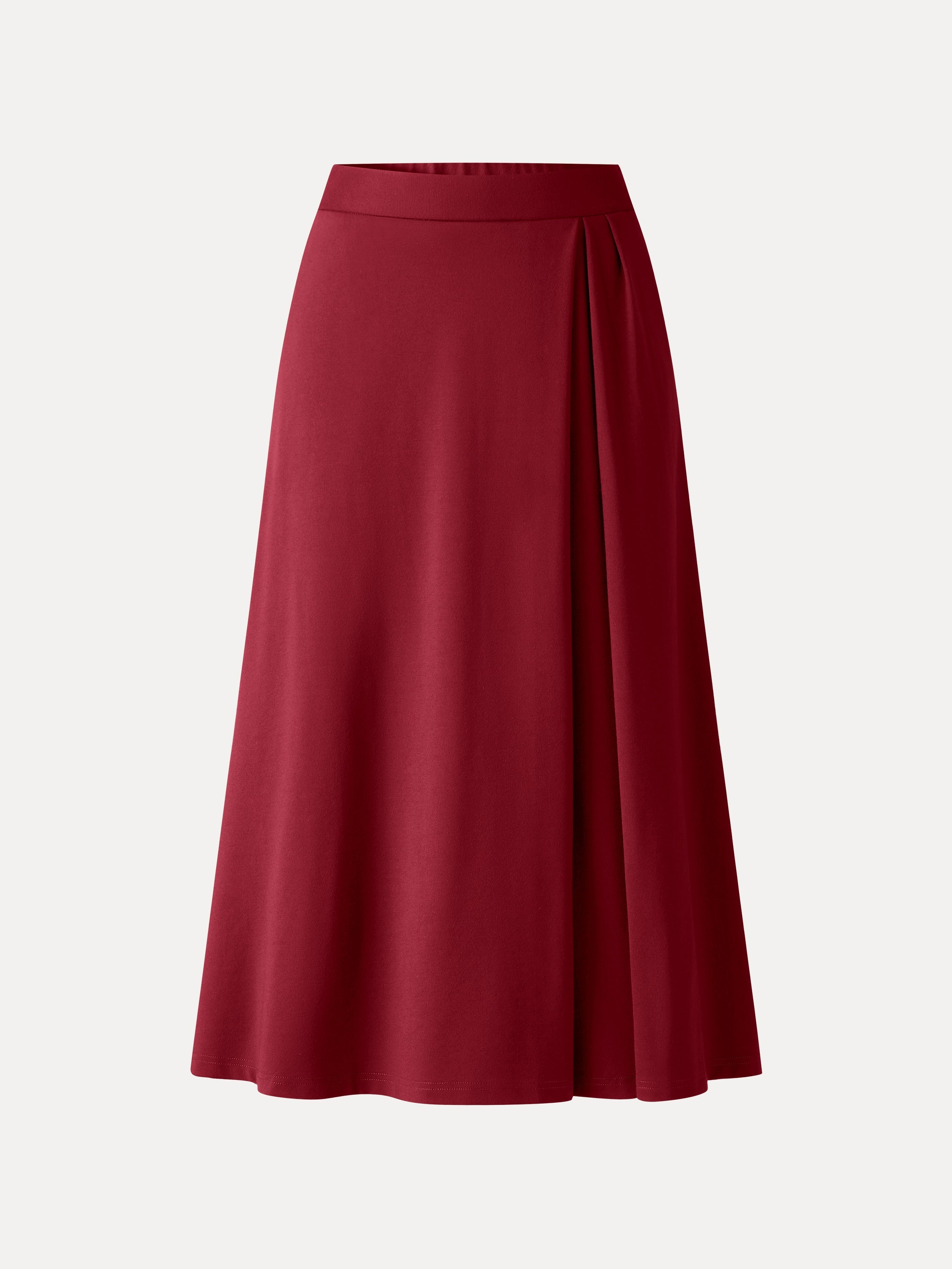 Ponte Mid-Rise Tucked A-Line Midi Skirt with Pockets