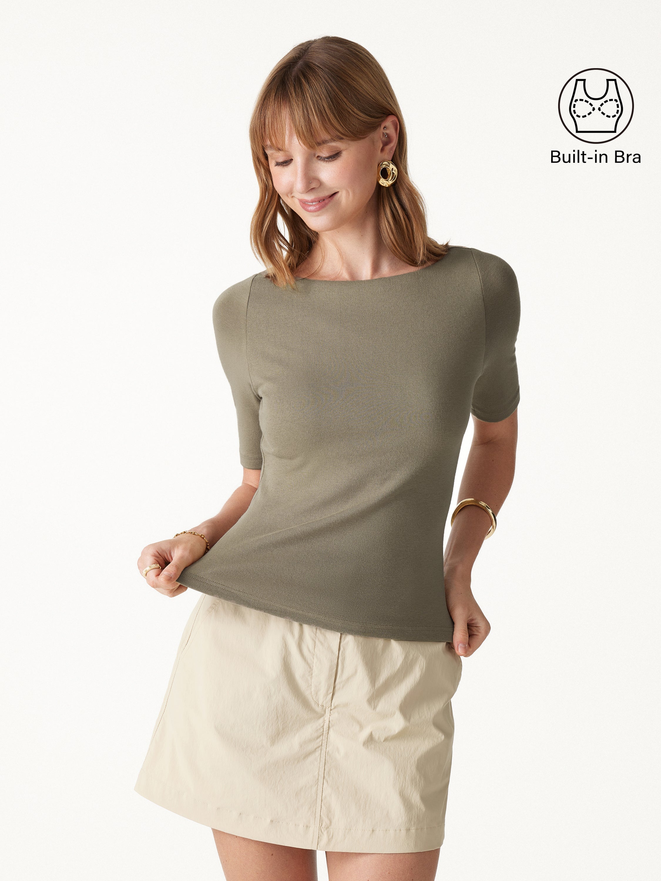 Eco-Mousse® Elbow Sleeve Bra Top