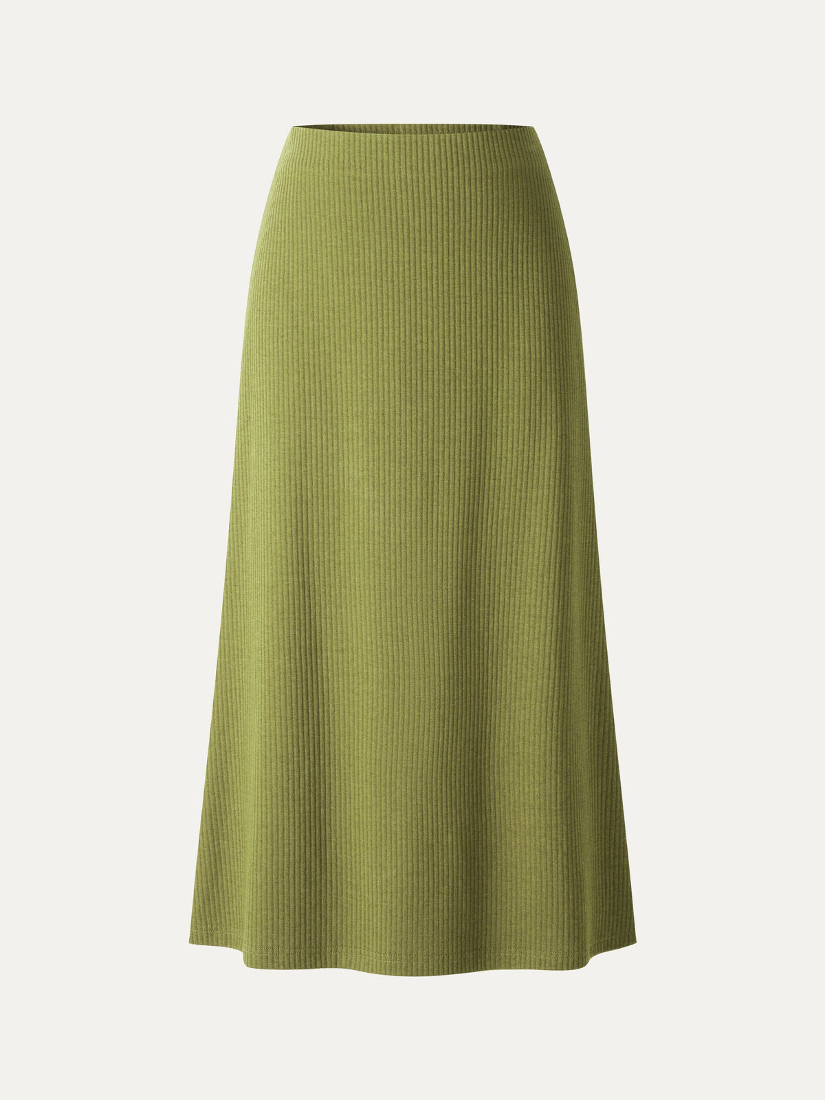 Textured Cotton Blend Mid-Rise A-Line Midi Skirt