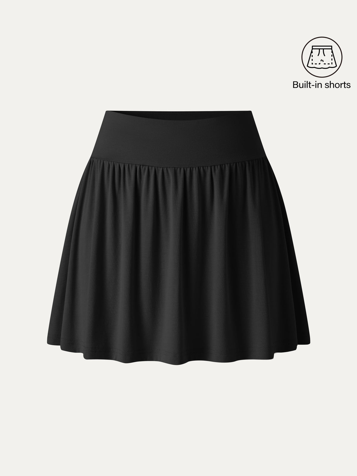 Matte Smooth Gathered A-Line Skort