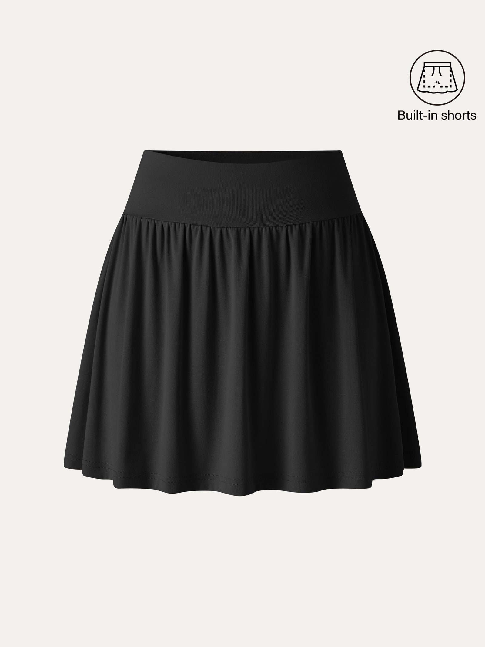 Matte Smooth Gathered A-Line Skort