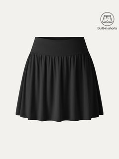 Matte Smooth Gathered A-Line Skort